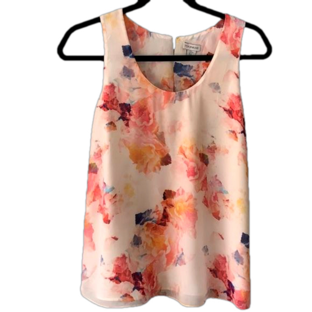 Elegant Floral Paraphrase Sleeveless Blouse - Women's